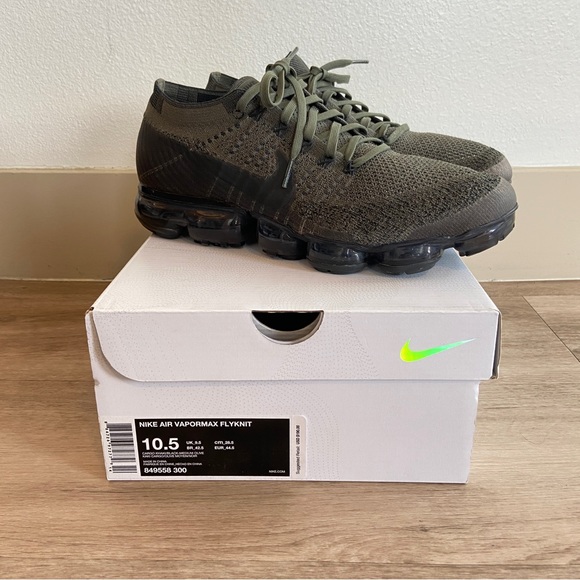 Nike Other - Mens Nike Air Vapormax Flyknit Shoes Cargo Khaki Green Black Sz 10.5 849558-300